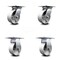 Service Caster 5 Inch Semi Steel Caster Set with Roller Bearings 2 Swivel 2 Rigid SCC SCC-35S520-SSR-2-R-2 - alternate 1